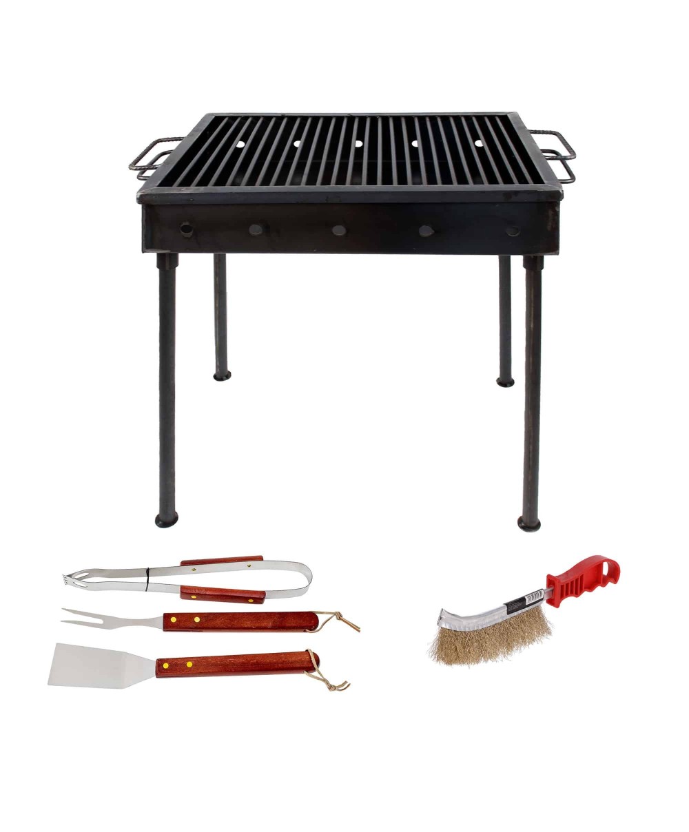 Pachet gratar metalic 50x35cm (5208) plus perie de sarma (ZLN 2264) plus 3 accesorii gratar (ZTS 8338) / 5208_2