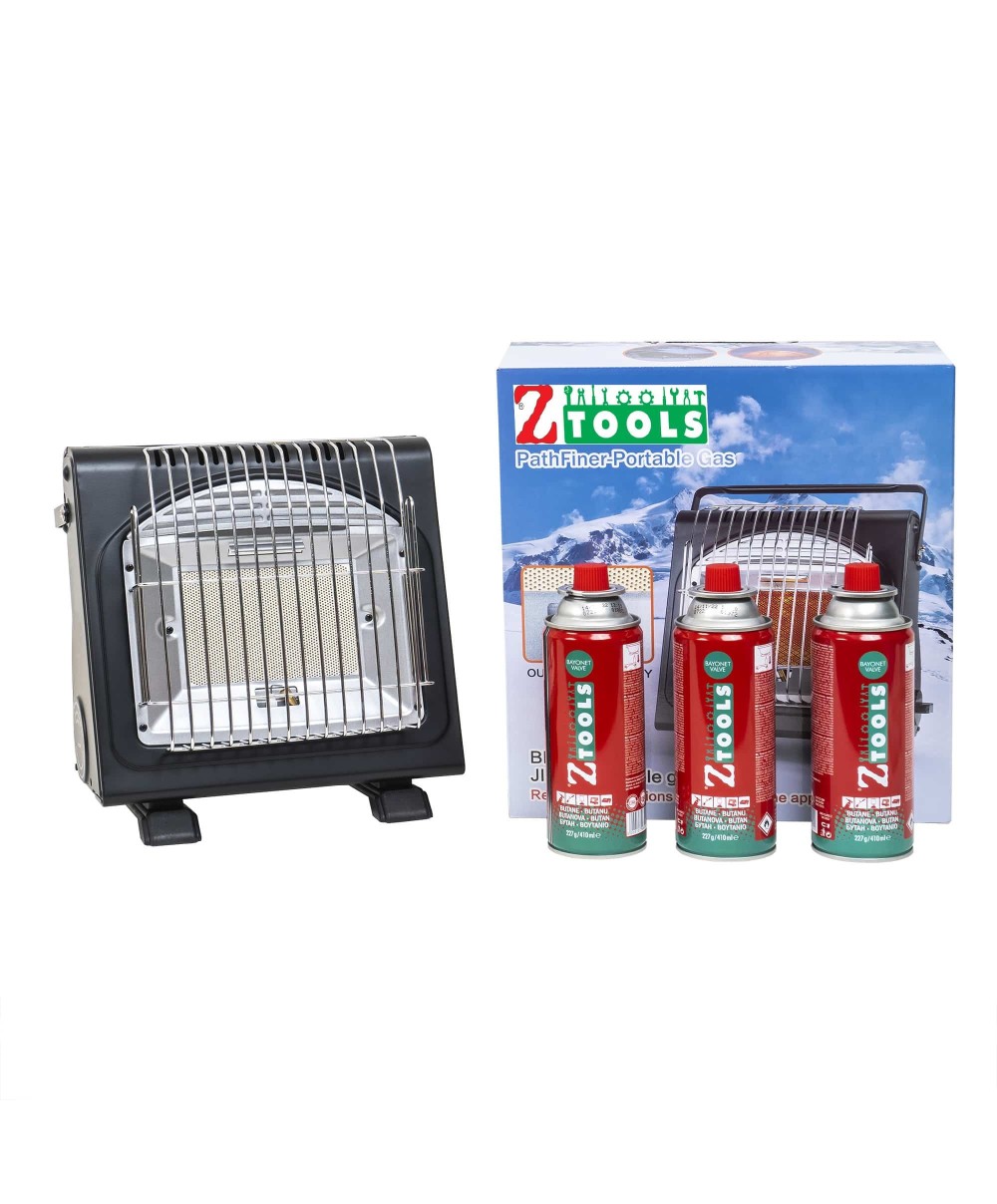 Pachet incalzitor si arzator portabil pentru camping, aprindere piezo + 3 butelii, 410ml / ZTS 5622_1