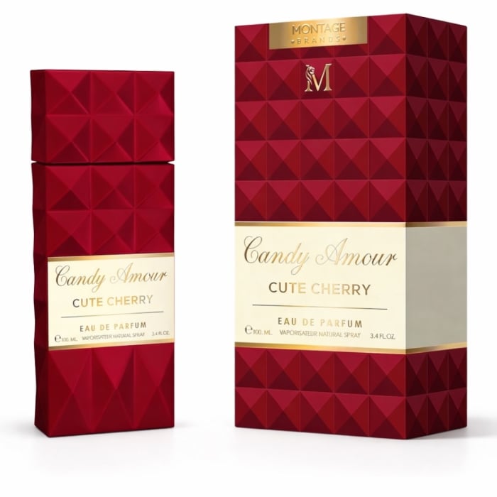 Parfum femei cu cireșe Candy Amour Cute Cherry Eau de Parfum 100 ml – parfum baby dulce gurmand cu vanilie și marshmallow inspirat din Sweet Tooth Cherry