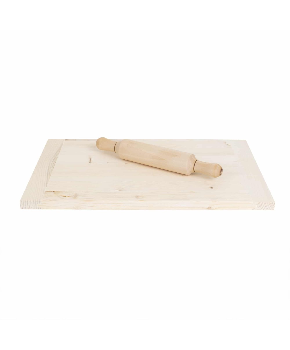 Planseta din lemn pentru modelat aluatul, 30x41cm + sucitor de 30cm / EXT 9869
