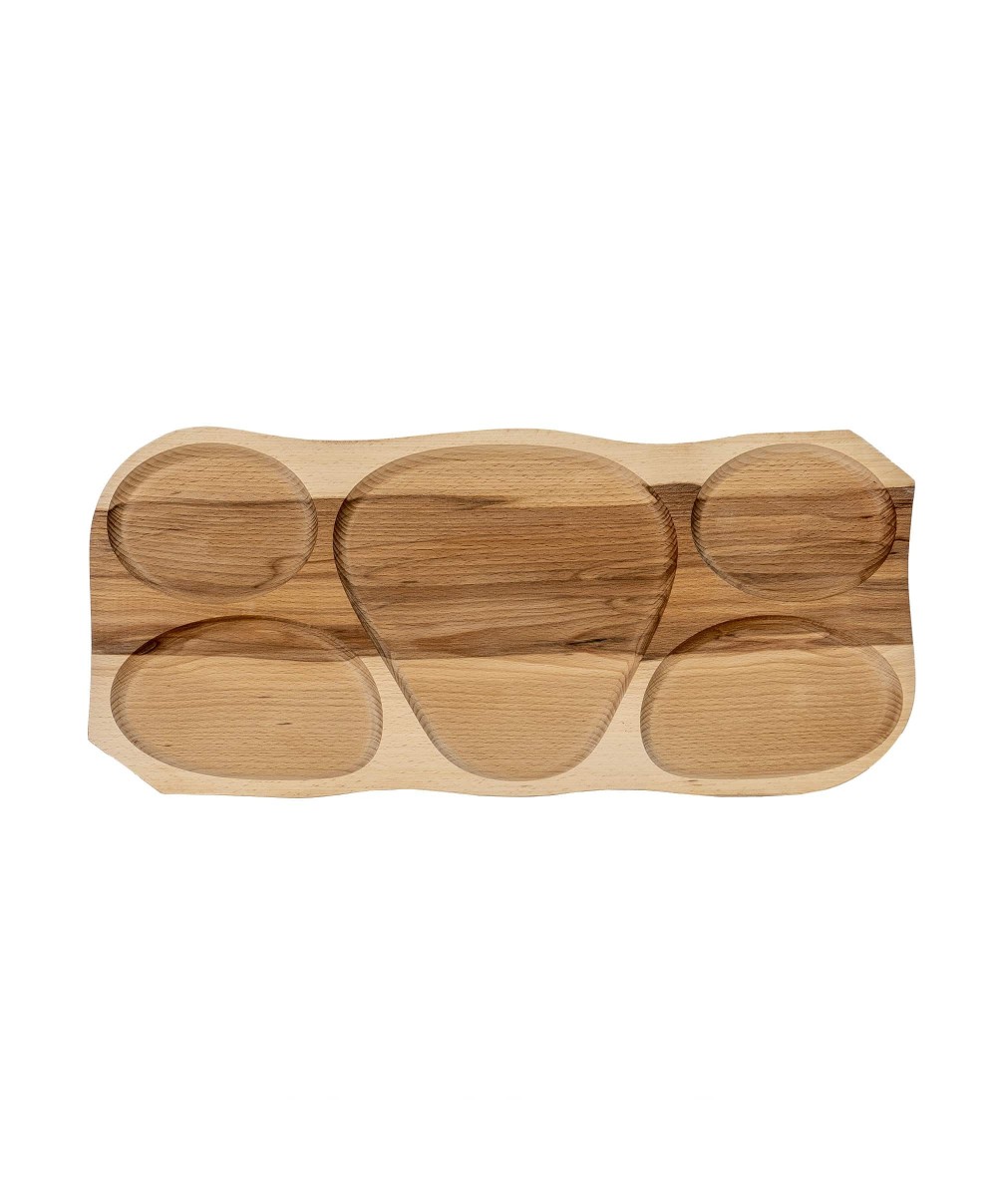 Platou lemn cu 5 compartimente 63x8x2.5cm / EXT 6080