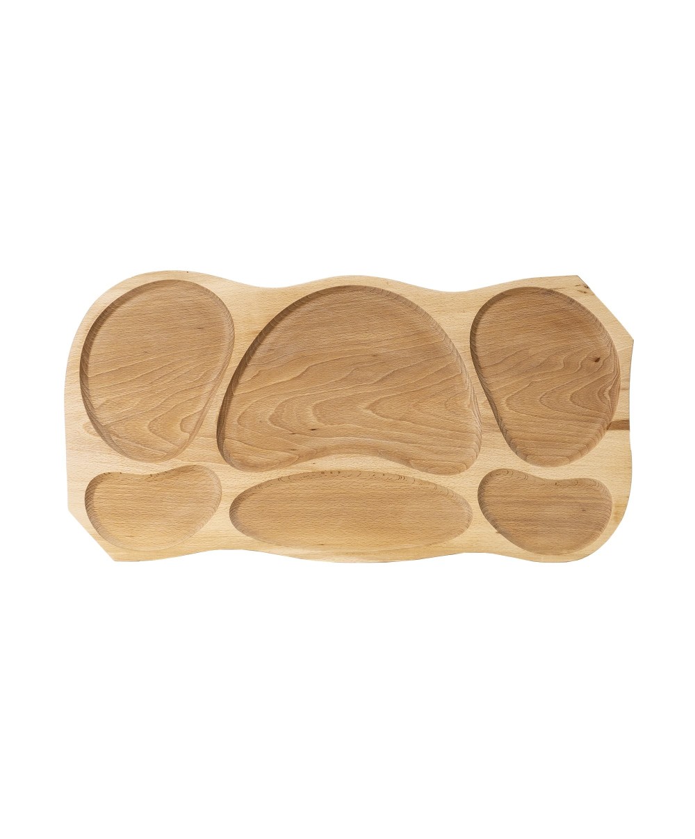Platou lemn cu 6 compartimente 68x34x2.5cm / EXT 6081