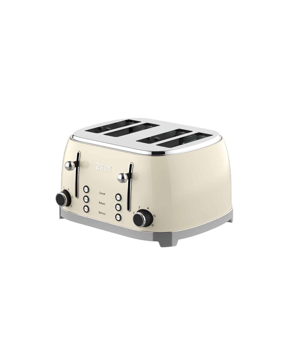Prajitor RETRO, cu 6 trepte de prajire, putere 1500w, indicator luminos crem ZILAN / ZLN 1214