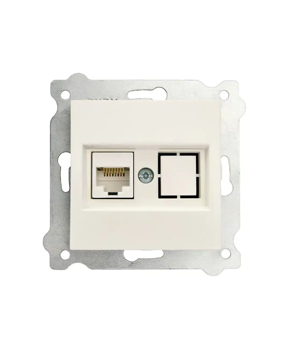 Priza pentru internet incastrata, cat 6 EXEN alb / 290-000103-253