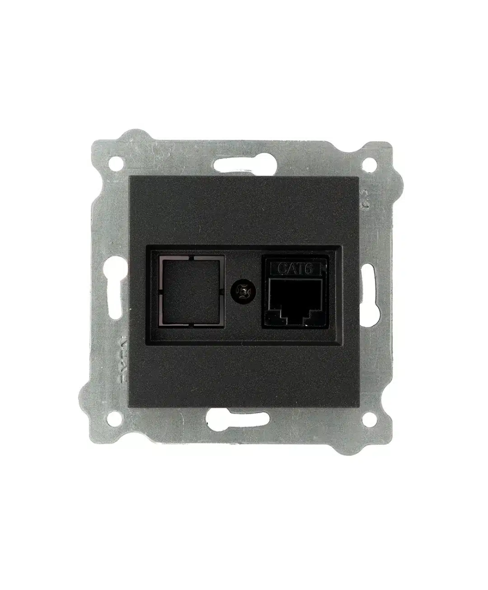 Priza pentru internet incastrata, cat 6 EXEN negru / 290-001403-253