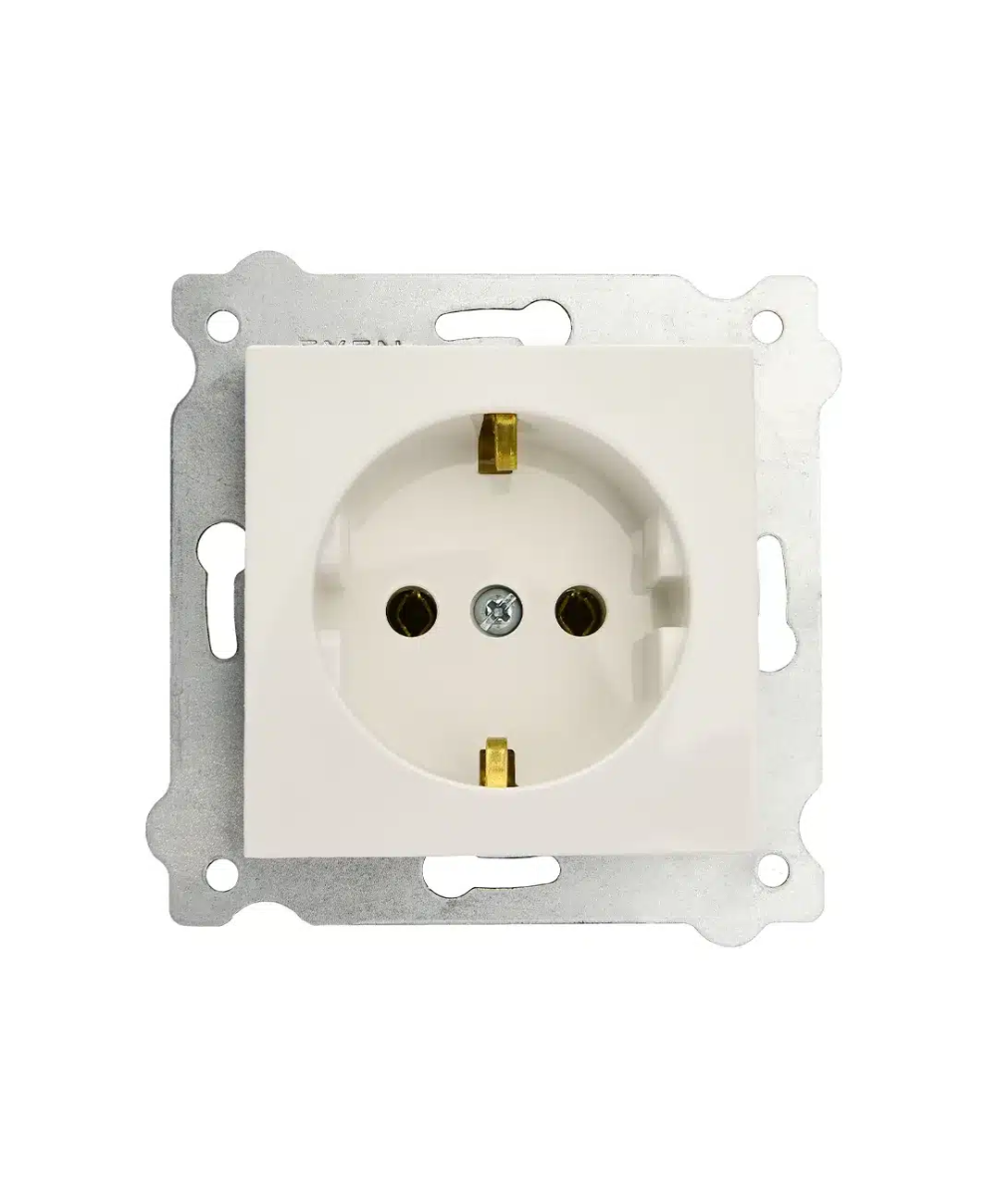 Priza simpla incastrata, 16A, 250V, SCHUKO EXEN alb / 290-000103-237