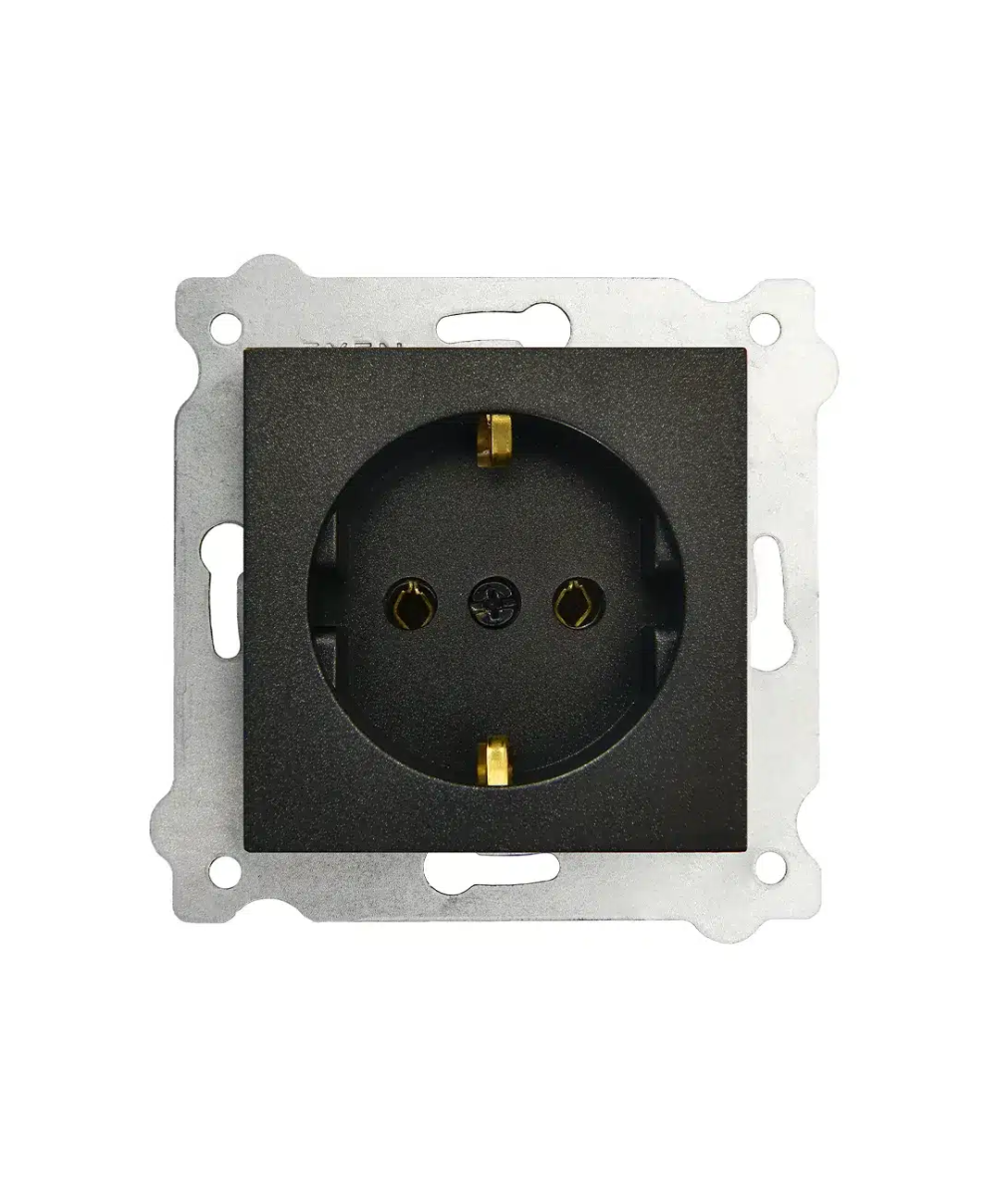Priza simpla incastrata, 16A, 250V, SCHUKO EXEN negru / 290-001403-237