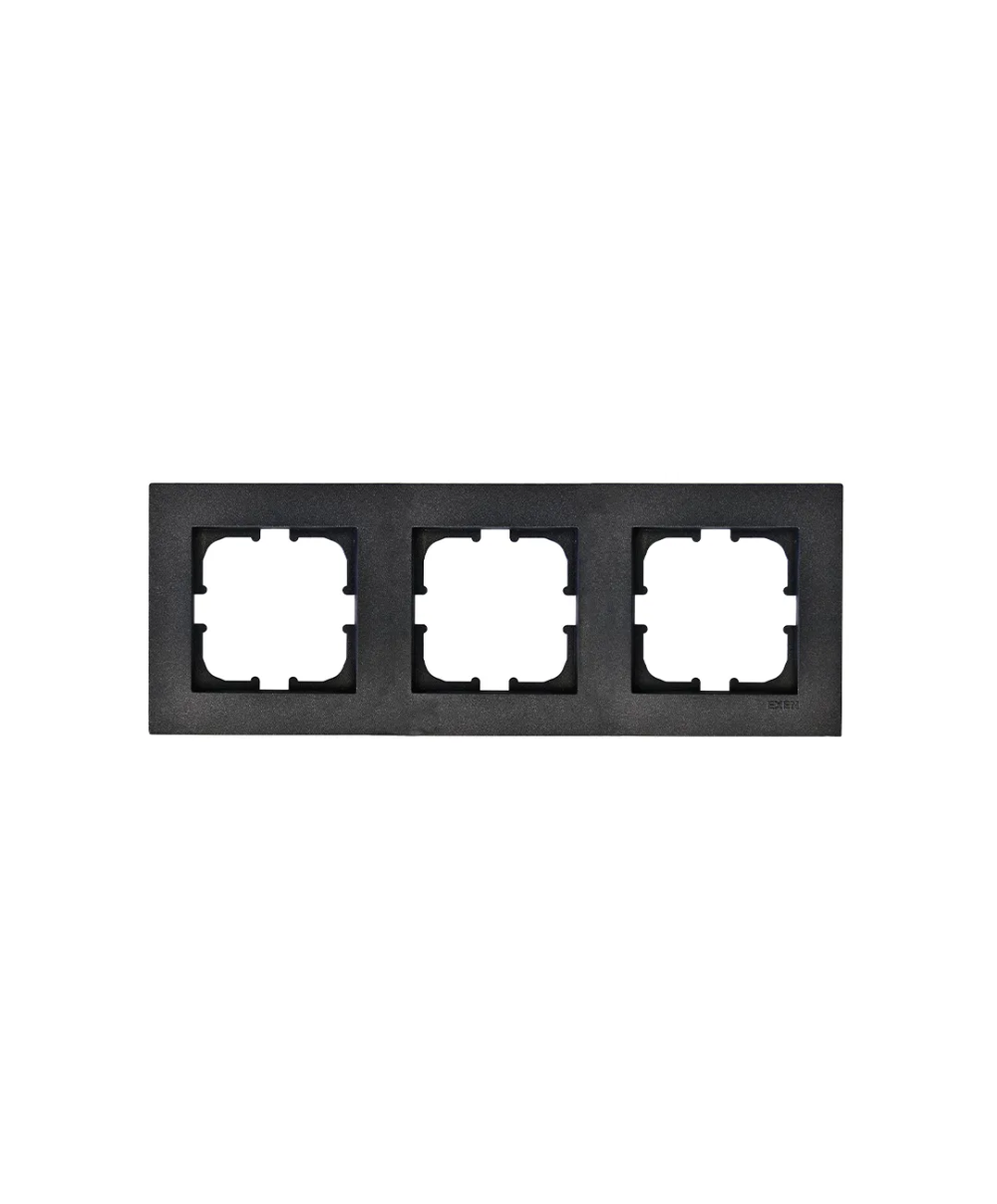 Rama pentru priza tripla KARELL EXEN, negru / 200-140000-103