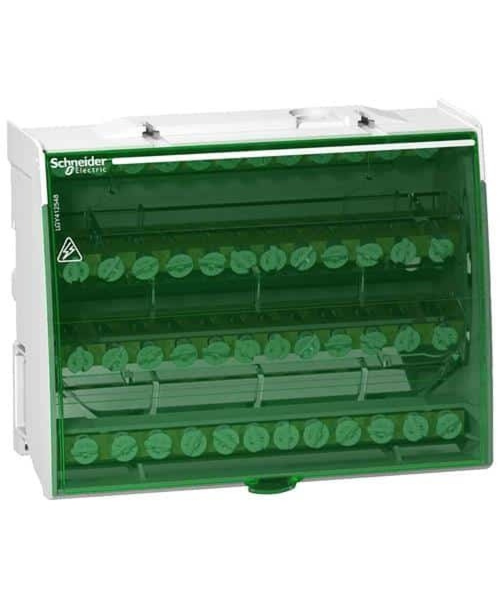 Repartitor etajat cu șurub, 4 poli, 125 A, 48 găuri, Schneider, gri / LGY412548