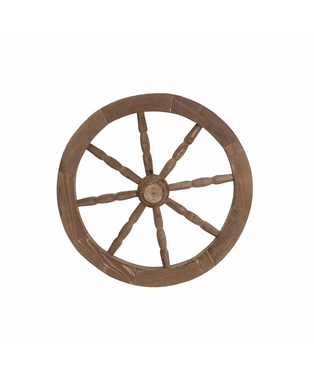 Roata decorativa din lemn, diametru 47 cm, maro / EXT 10229