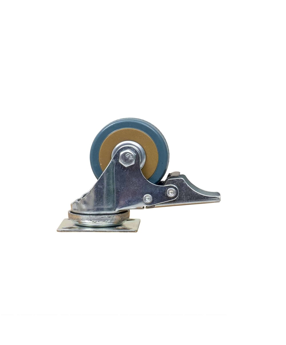 Roata pentru mobila, rola de cauciuc, pivotanta cu frana 2 inchi, albastru Z-TOOLS / ZTS 8118