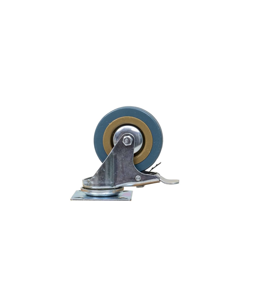 Roata pentru mobila, rola de cauciuc, pivotanta cu frana 3 inchi, albastru Z-TOOLS / ZTS 8124