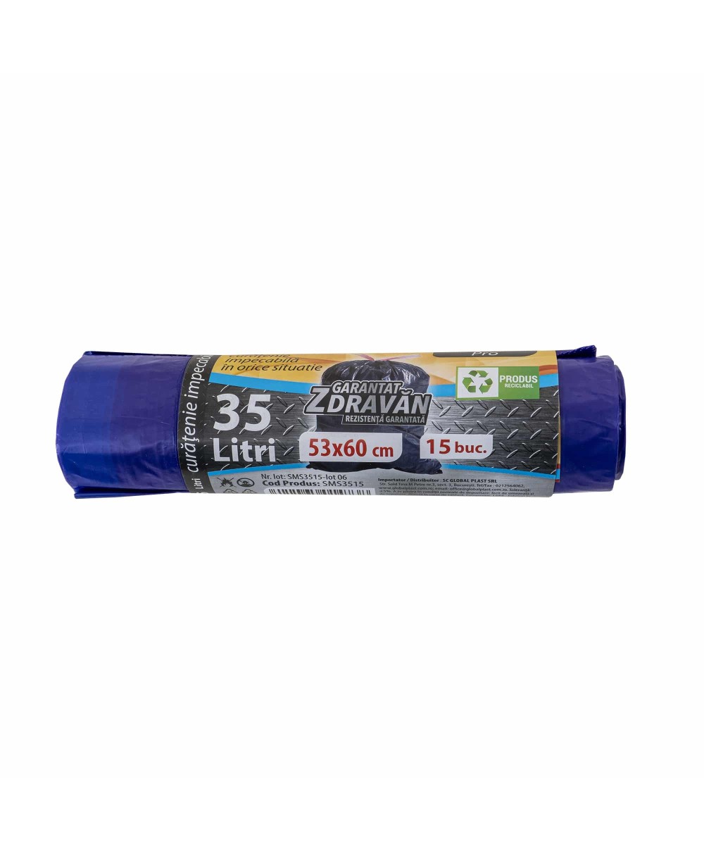 Saci menajeri cu snur, 35L, 15buc Z-TOOLS / EXT 10543
