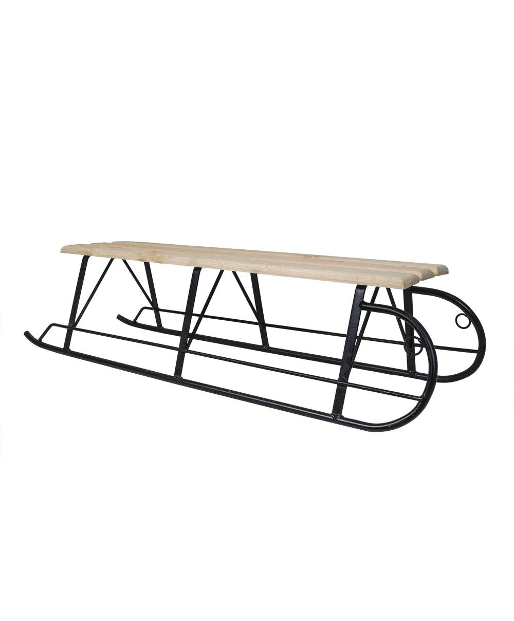 Sanie dubla din metal si lemn, 117x37.5x29cm / 5359