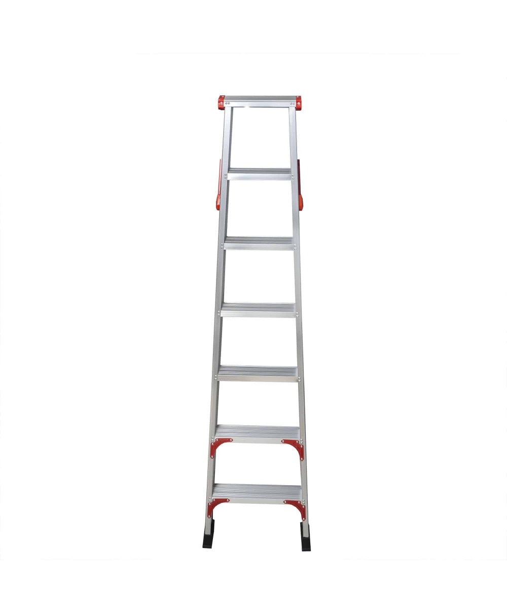 Scara dubla din aluminiu, 2x7 trepte, pliabila, maxim 150kg / ZTS 8191