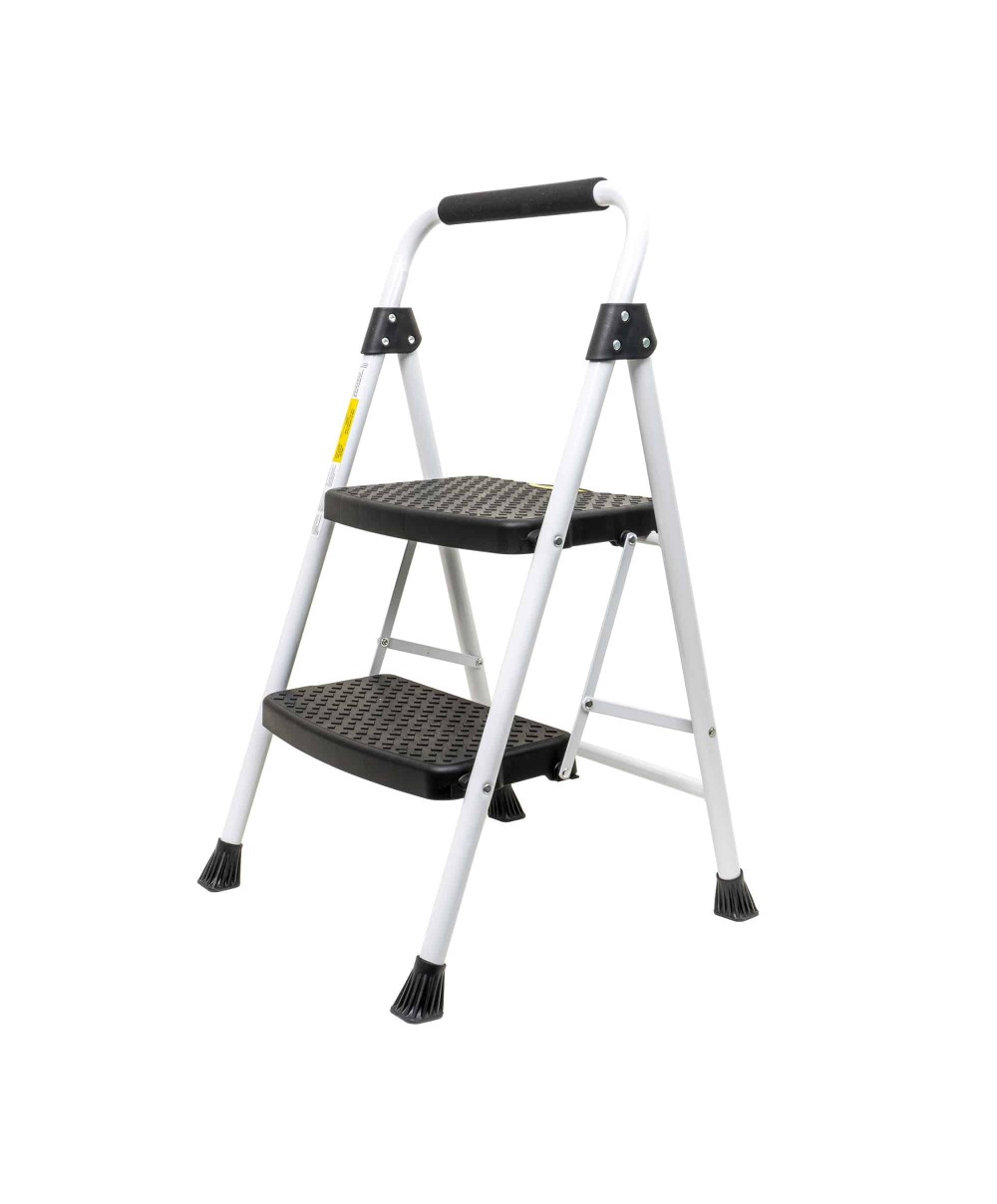 Scara metalica cu 2 trepte late, pliabila alb Z-TOOLS / ZTS 8090