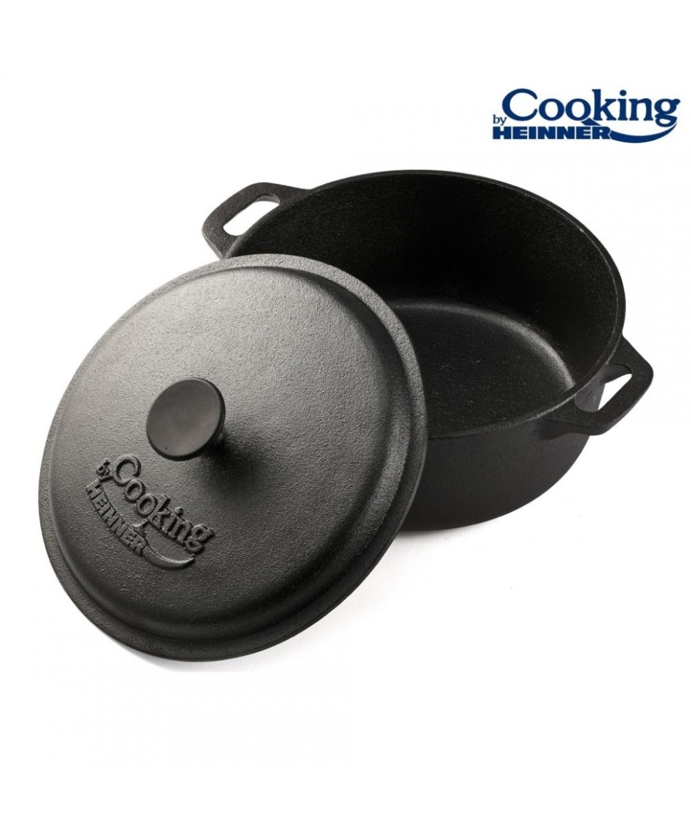Semioala din fonta pura cu capac, 26.4x11cm, capacitate 5L HEINNER / DCN49296