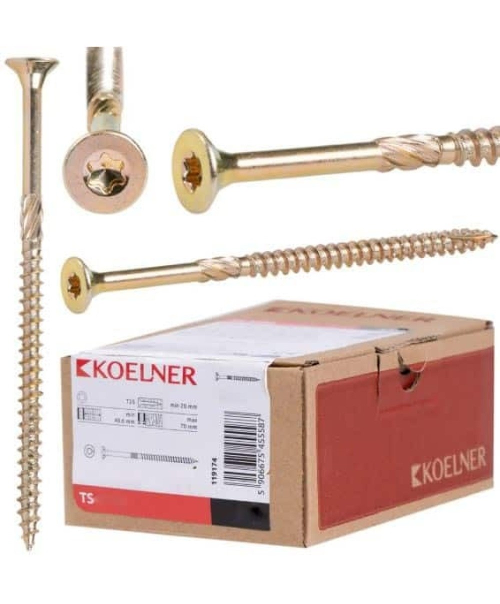 Set 100 suruburi dulgherie pentru lemn, 6x60mm KOELNER / TS-6060