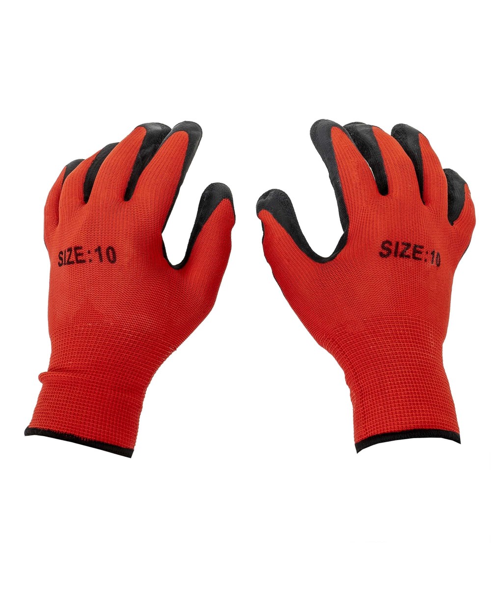 Set 12 buc, manusi tricotate cu protectie din latex, Flex Black / ZLN 1397_1