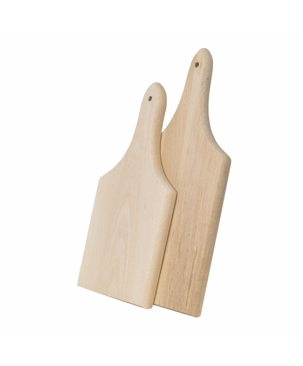 Set 2 bucati tocator cu maner din lemn de fag, grosime 20mm / EXT 6070