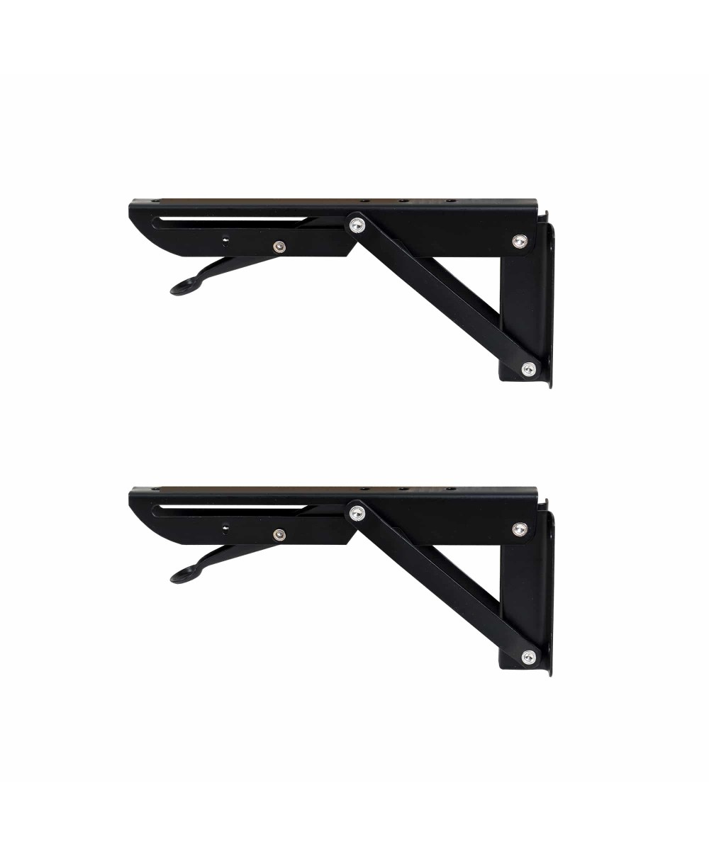 Set 2 suporti pliabili pentru raft, lungime 200mm negru, Z-TOOLS / ZTS 8131B