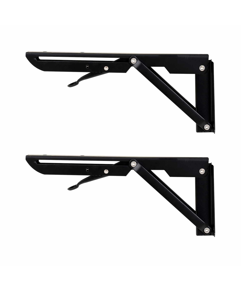 Set 2 suporti pliabili pentru raft, lungime 250mm negru, Z-TOOLS / ZTS 8132B