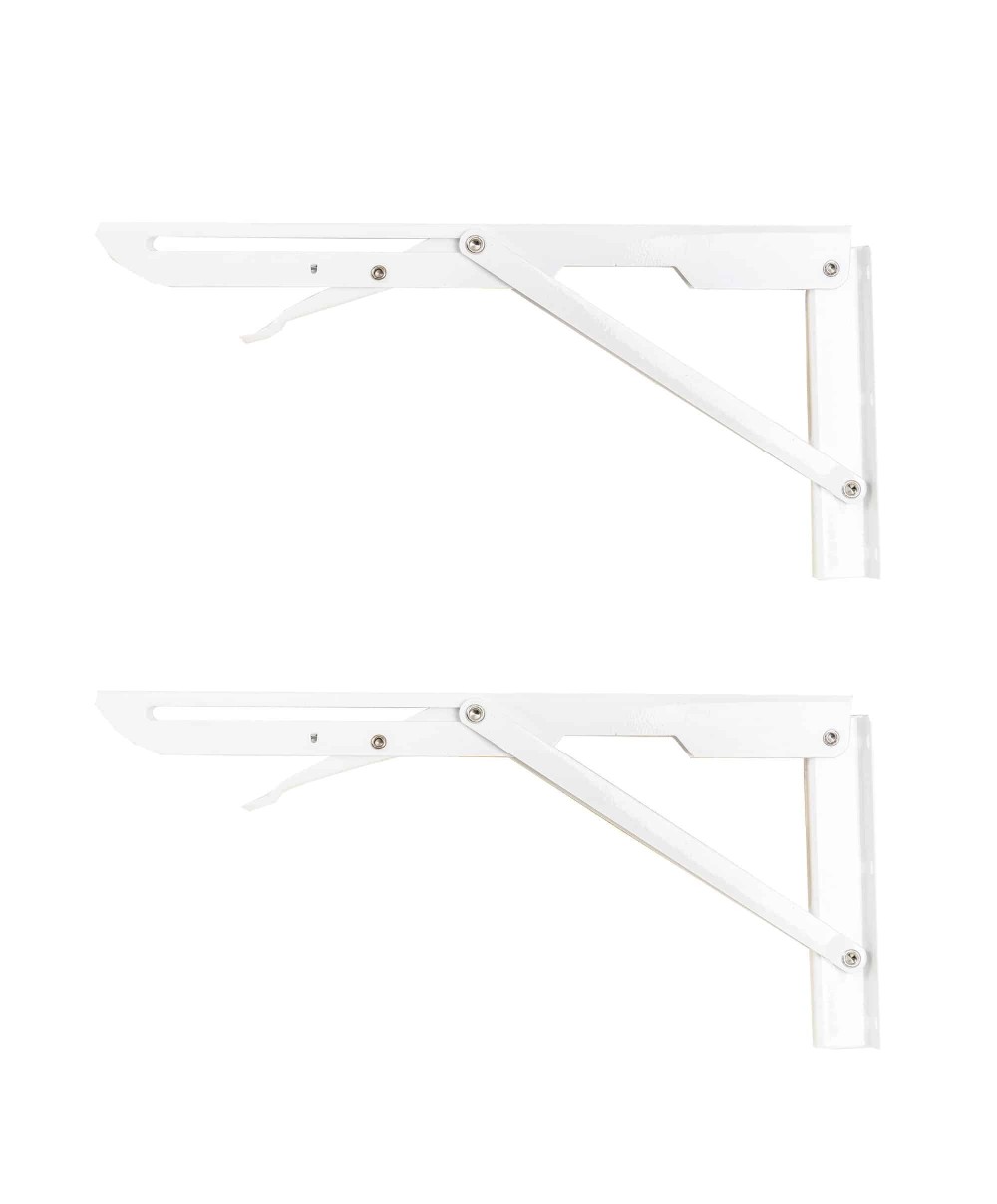 Set 2 suporti pliabili pentru raft, lungime 300mm alb, Z-TOOLS / ZTS 8133