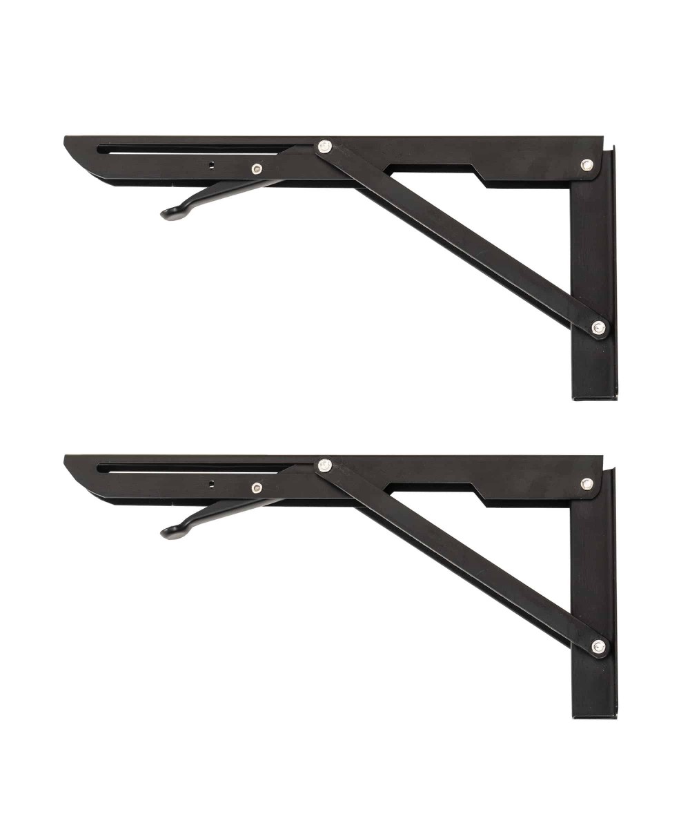 Set 2 suporti pliabili pentru raft, lungime 300mm negru, Z-TOOLS / ZTS 8133B