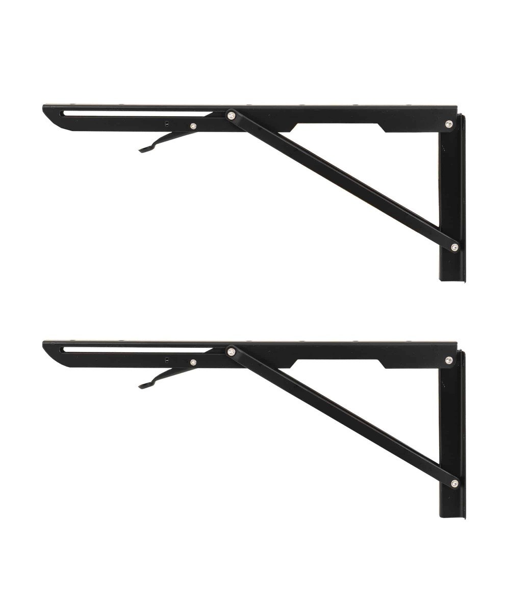 Set 2 suporti pliabili pentru raft, lungime 400mm negru, Z-TOOLS / ZTS 8134B