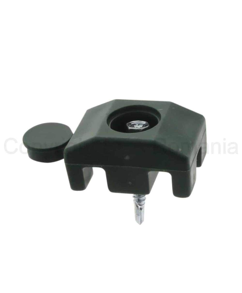 Set 20 bucati clema din plastic pentru prindere panouri bordurate gard 40x30mm, surub 5.5x32mm, verde / 174.48.6005