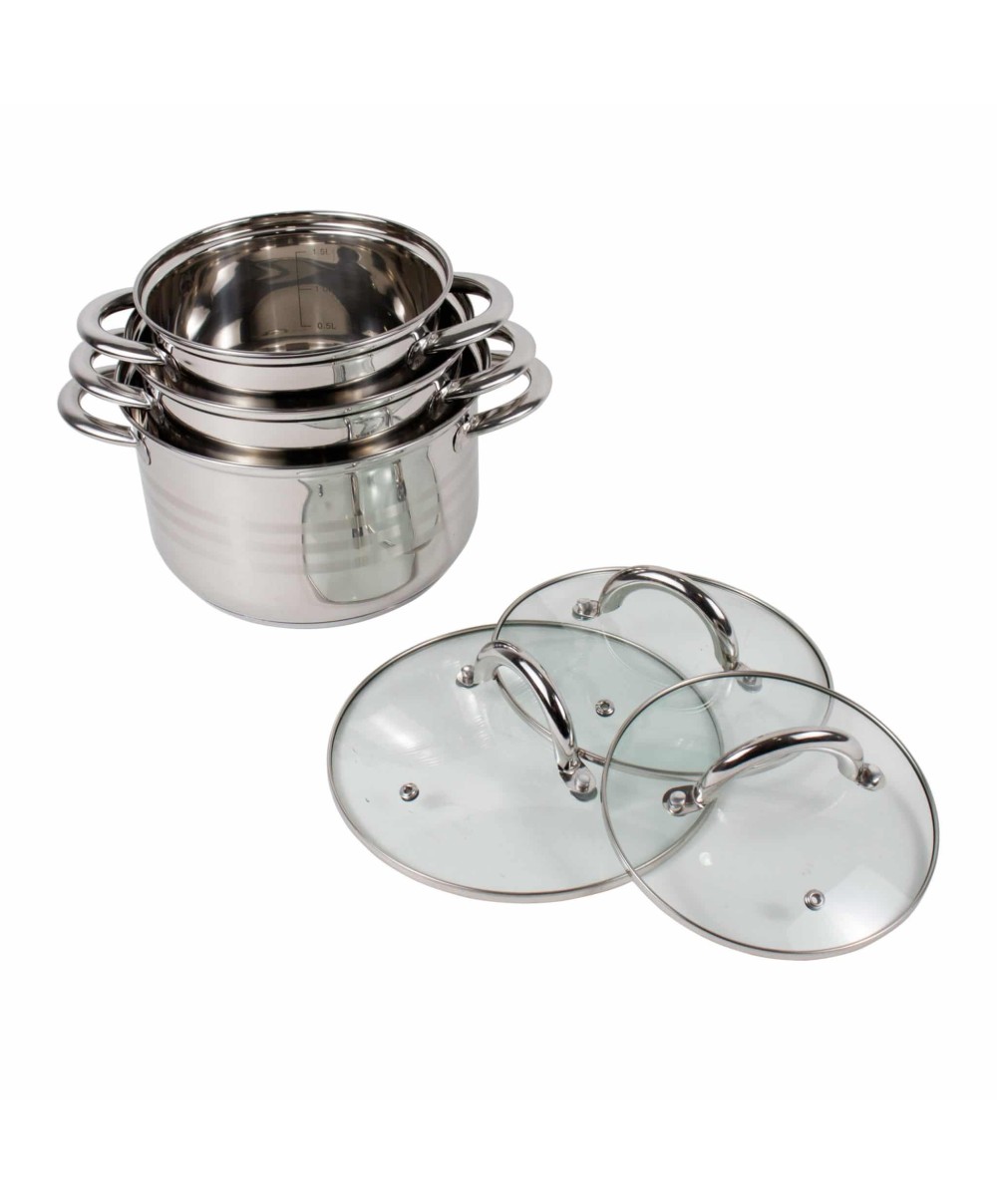 Set 3 cratite cu capace inox, 1.5L / 2L / 3L / ZLN 4083