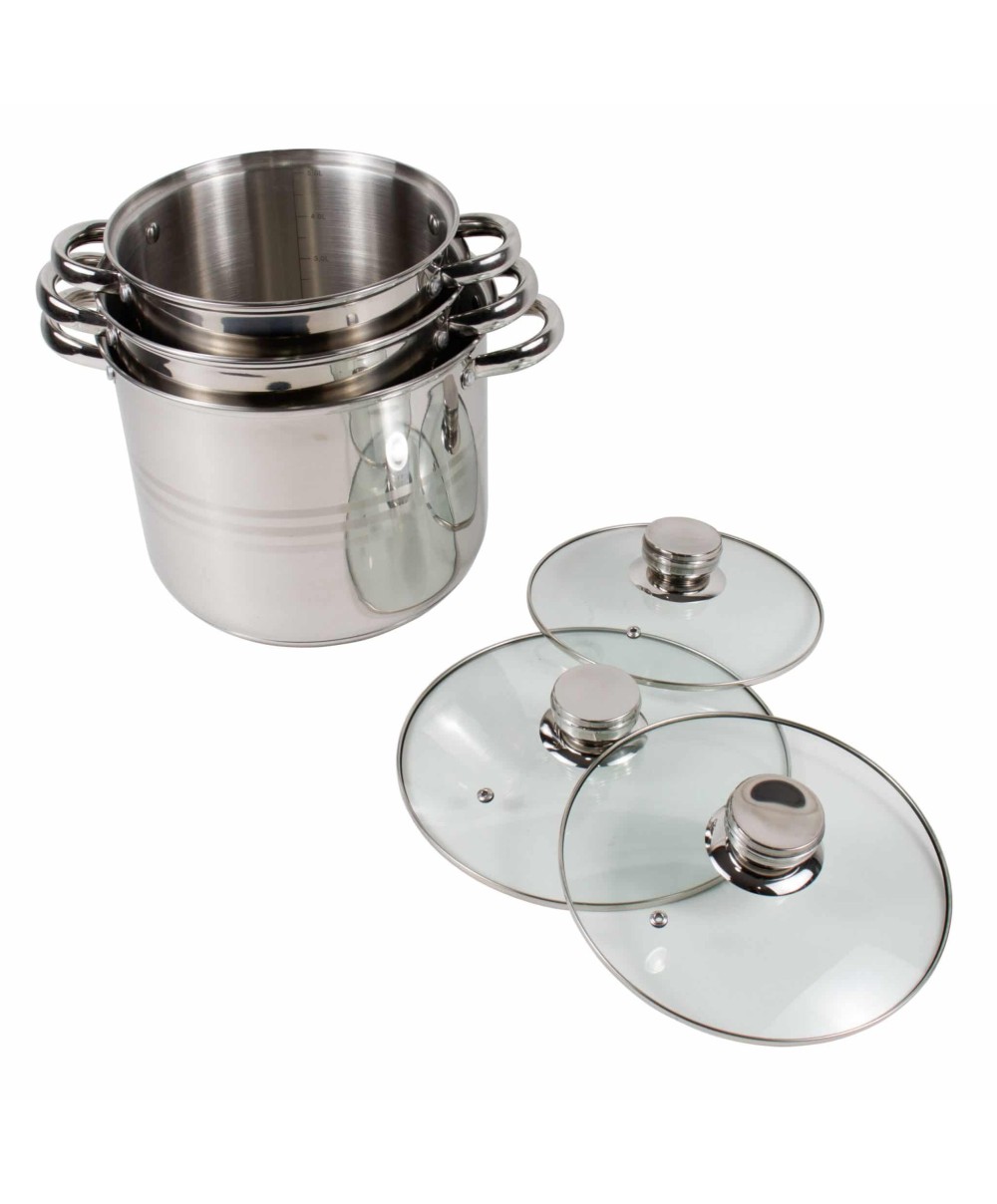 Set 3 oale cu capace inox, 5L / 6L /8L / ZLN 4045