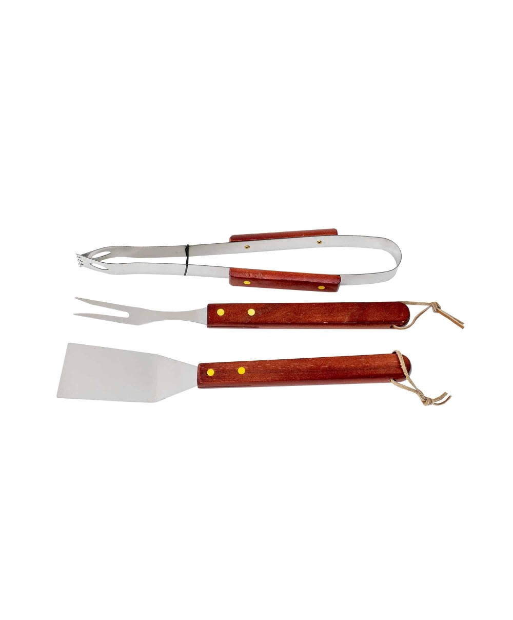 Set 3 piese pentru gratar cu maner din lemn Z-TOOLS / ZTS 8338