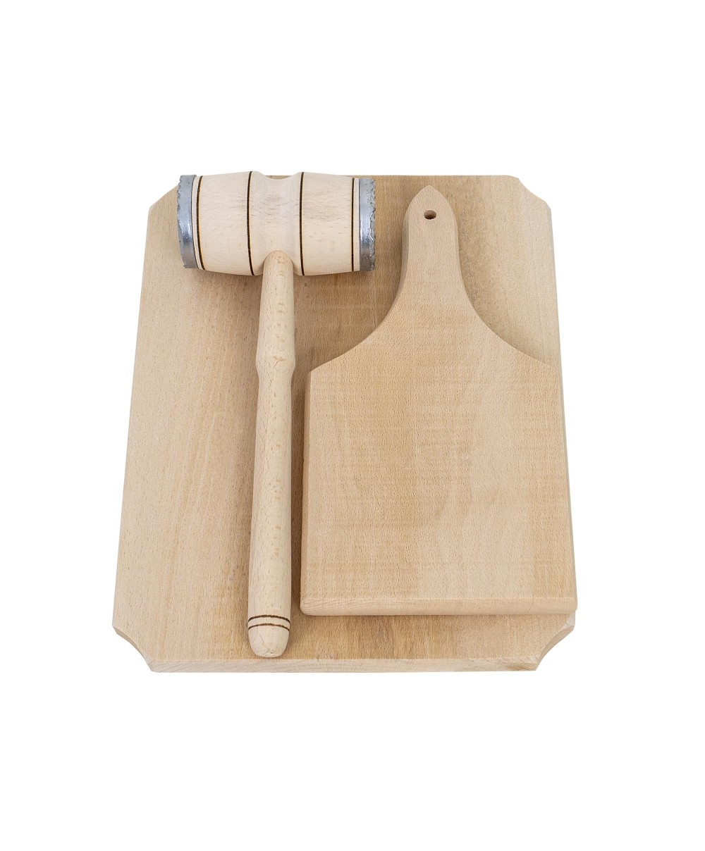 Set 3 piese, un ciocan si doua tocatoare, din lemn de fag, grosime 20mm / EXT 6089