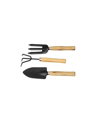 Set 3 ustensile de gradina pentru plantat, maner lemn, negru Z-TOOLS / ZTS 8273