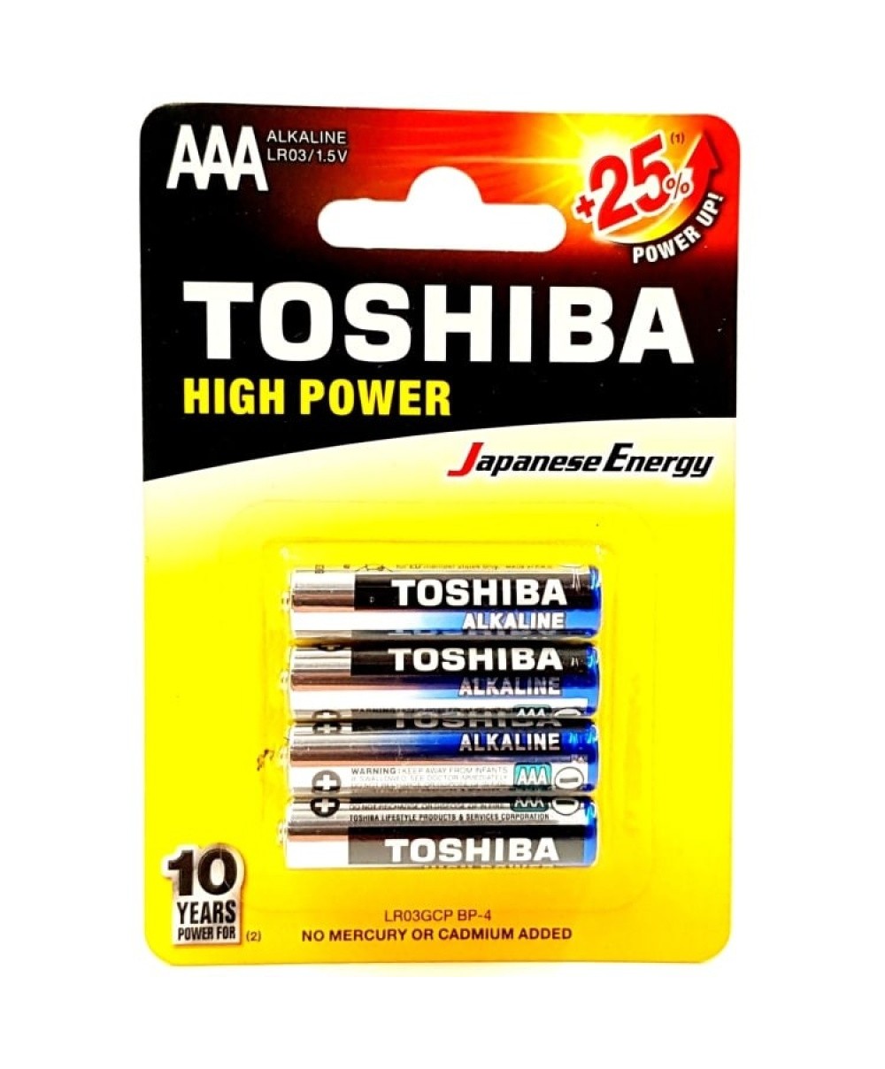 Set 4 baterii TOSHIBA R3 ALK high power BL4, Z-TOOLS LR03GCP BP-4 / EXT 10982