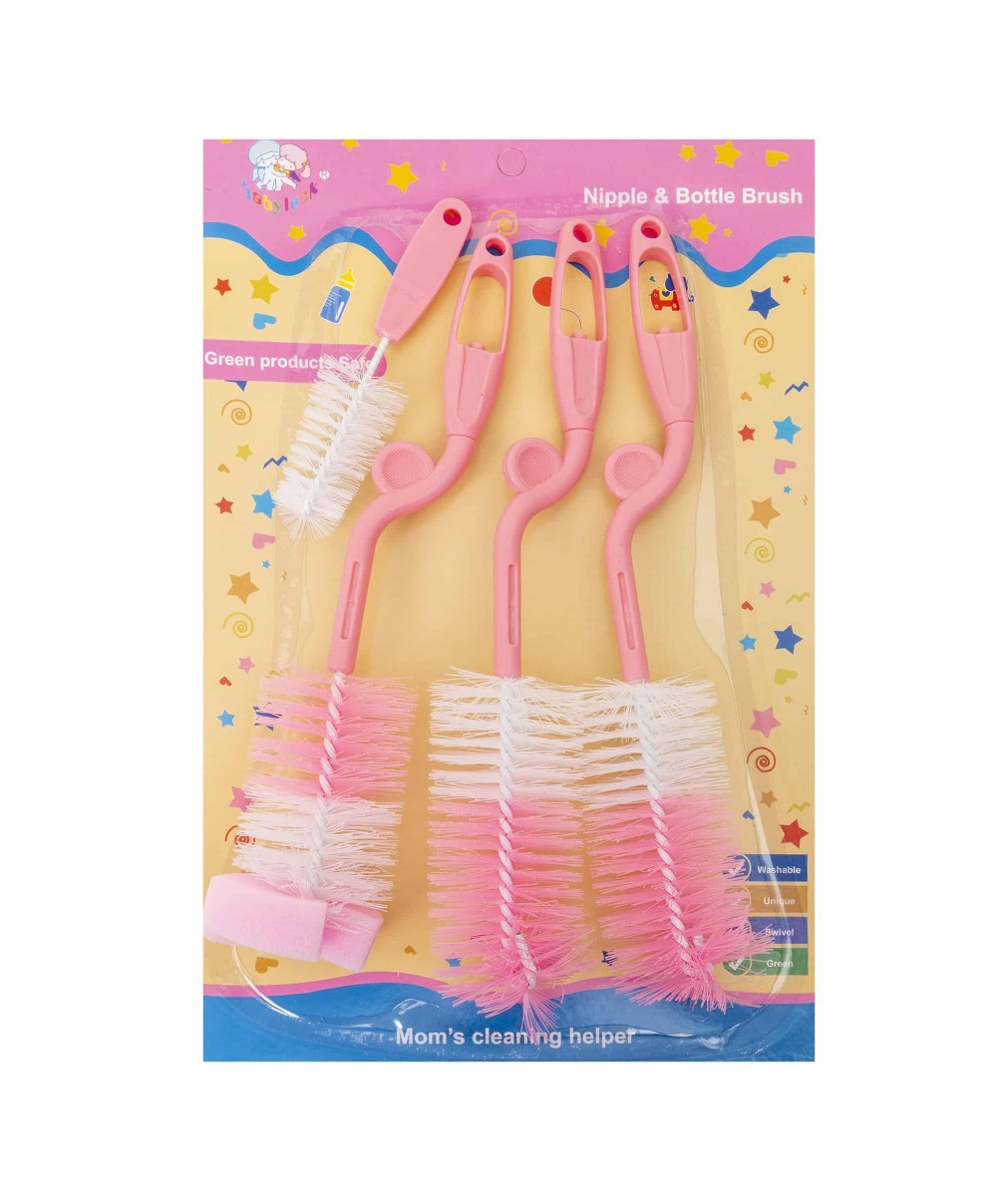 Set 4 perii pentru curatarea biberoanelor si a tetinelor, roz Z-TOOLS / ZTS 9099