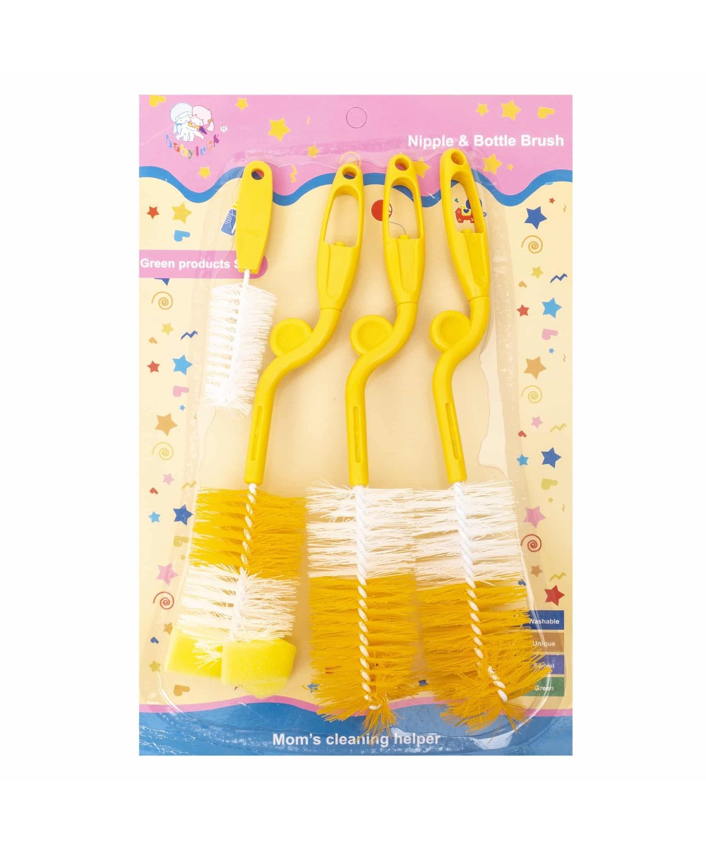 Set 4 perii pentru curatarea biberoanelor si a tetinelor, galben Z-TOOLS / ZTS 9098