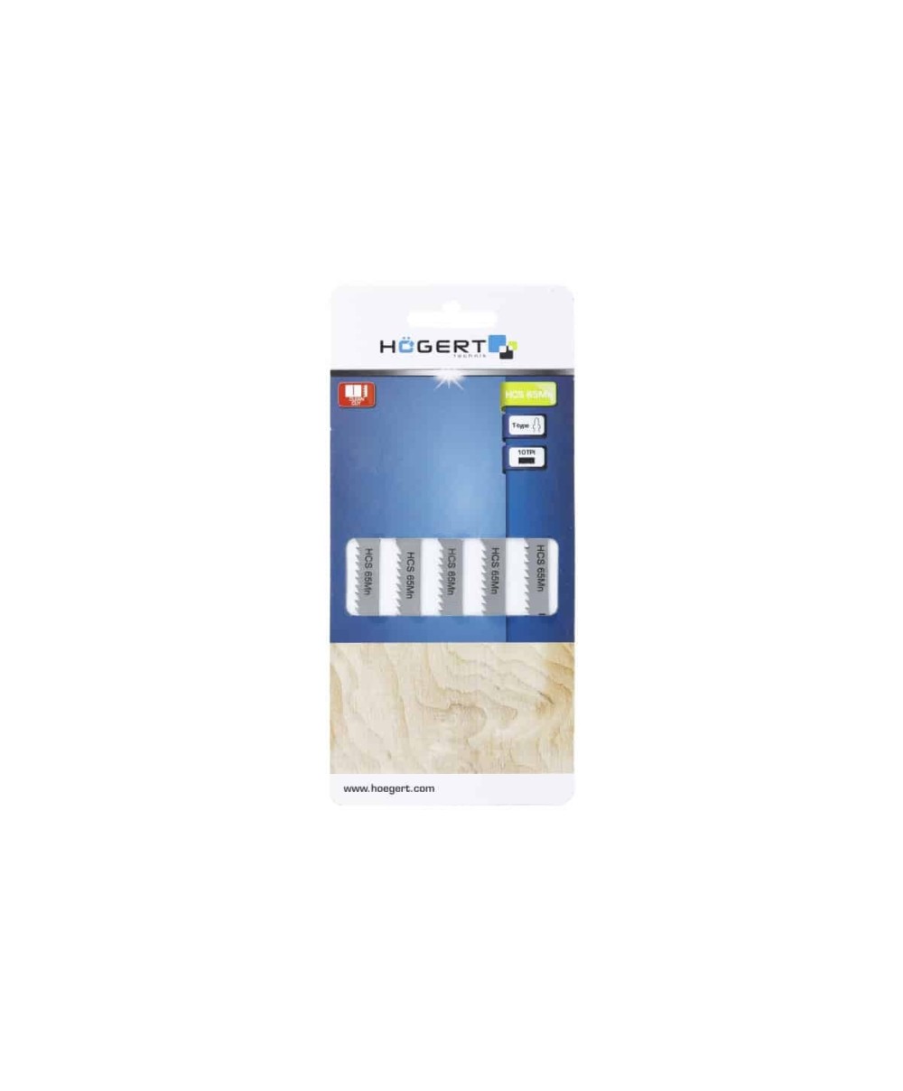 Set 5 bucati lame pentru fierastrau electric, HOGERT 10TPI, 100mm / HT6D665