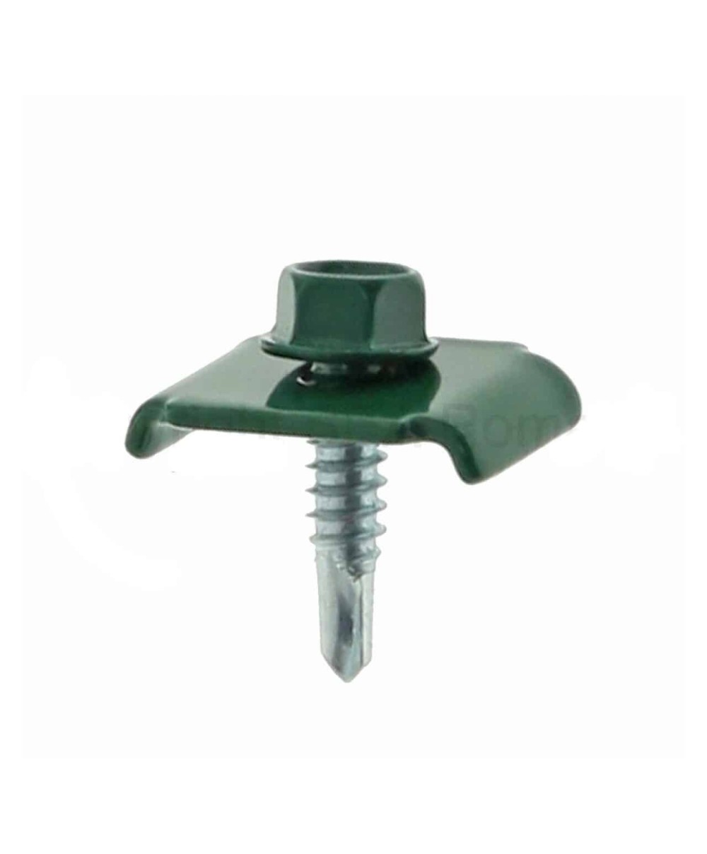 Set 50bucati clema pentru fixare gard 20x30mm cu surub autoforant 6.3x25 / 174.50.60