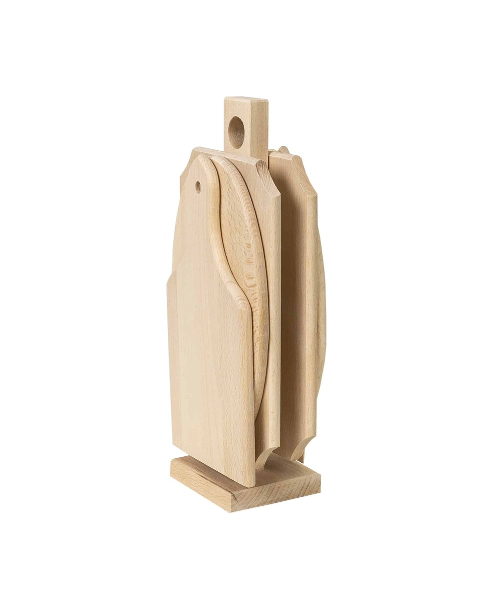 Set 6 piese din lemn de fag cu suport vertical / EXT 6083