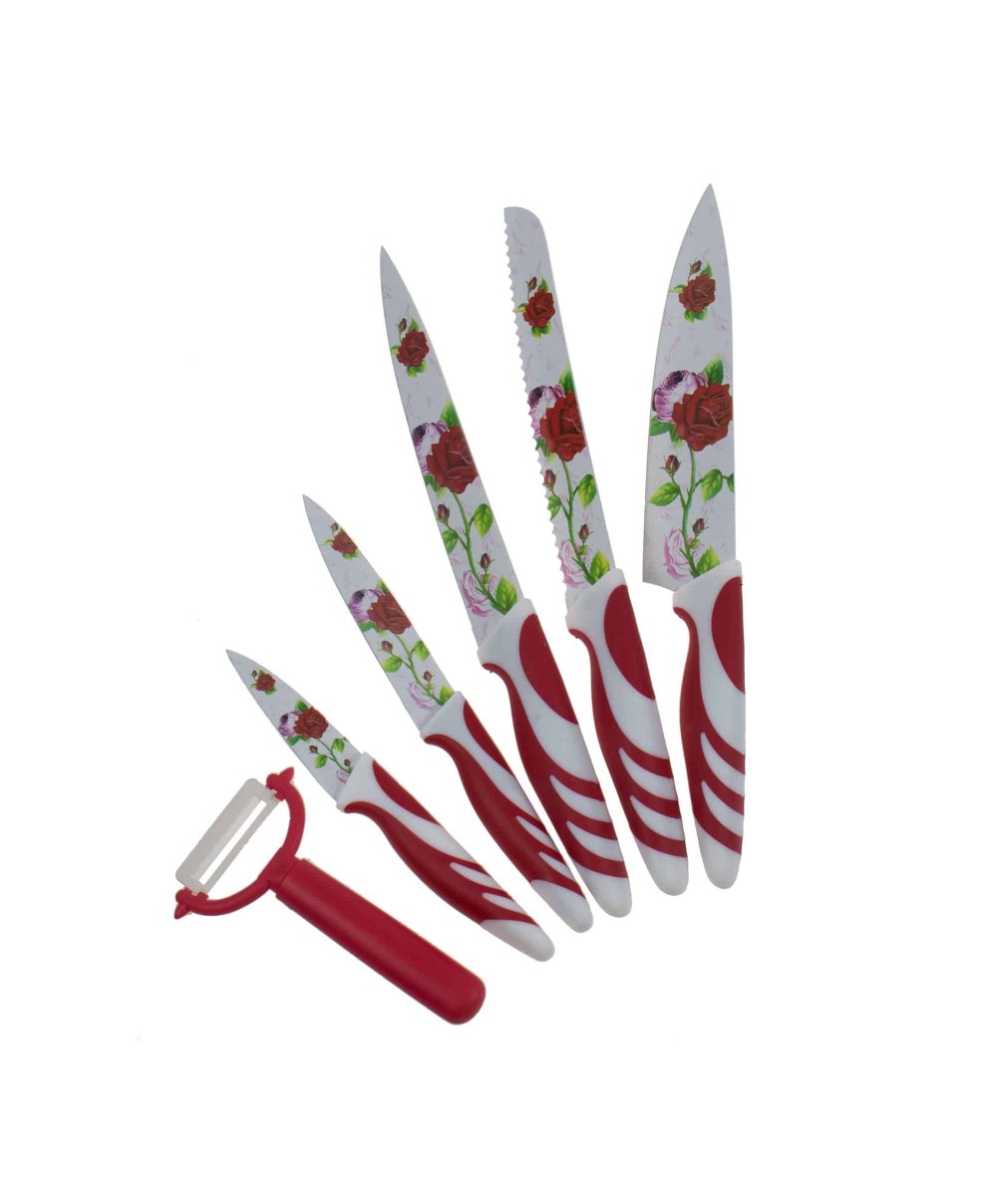 Set cutite bucatarie 6 piese cu invelis ceramic / 4543