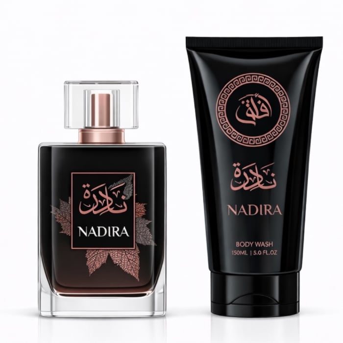 Set Nadira – Apă de Parfum 100ml + Gel de duș 150ml | Aromă Orientală Elegantă pentru Femei