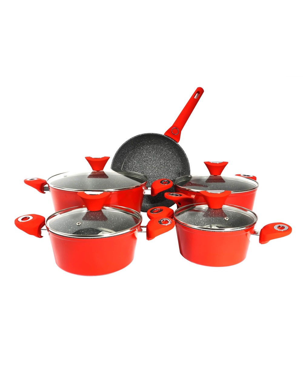 Set oale 9 piese, material aluminiu, interior granit, compatibil inductie / ZLN 3260