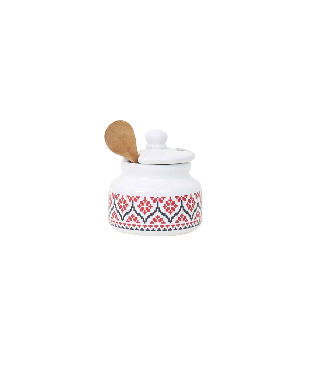 Set pentru miere cu cana si lingurita, 300ml, H12cm Romania, Z-TOOLS / EXT 10783