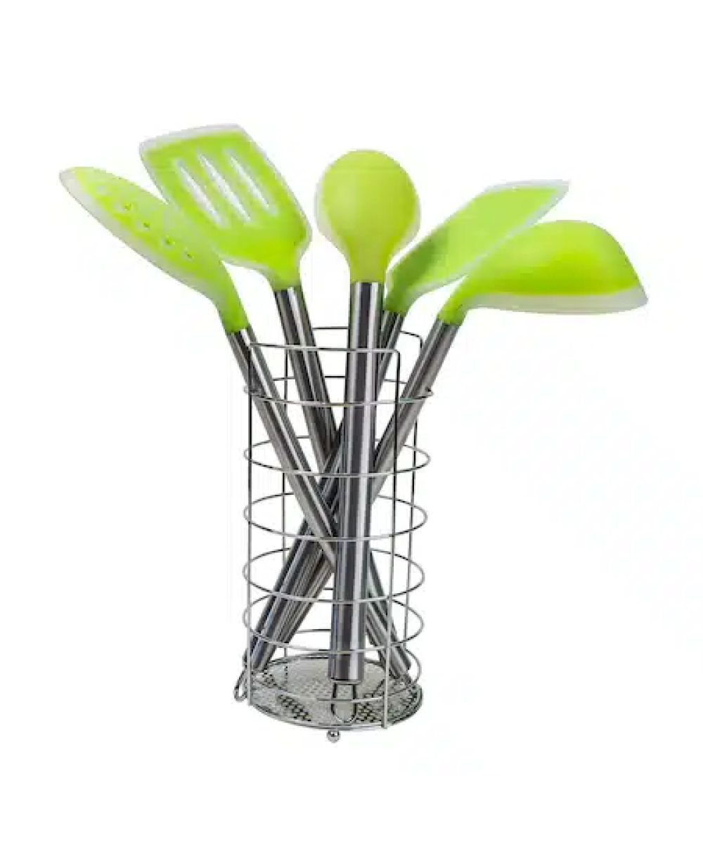 Set ustensile bucatarie, 5 piese din silicon plus suport / CC9811