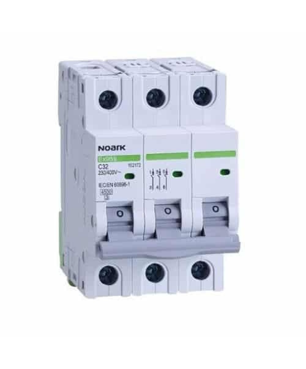 Siguranță automată 3 poli, curba C, 10A, Noark, gri / 102167