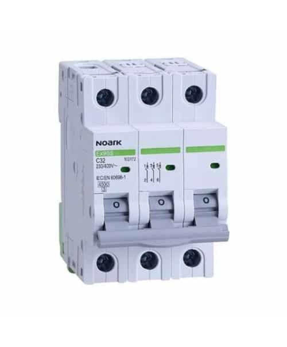 Siguranță automată, 3 poli, curba C 25A, Noark, gri / 102171