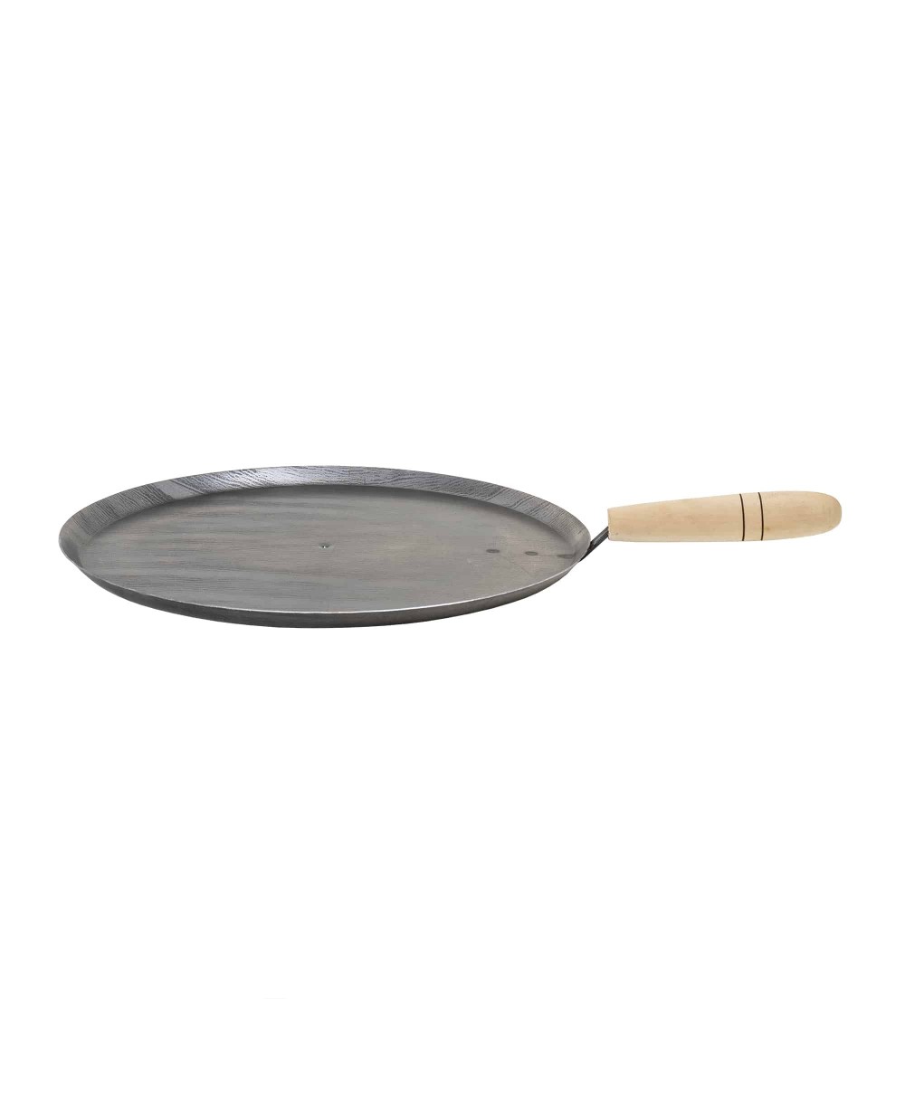 Tava rotunda pentru copt legume, diametru 30 cm, cu maner lemn / 3890