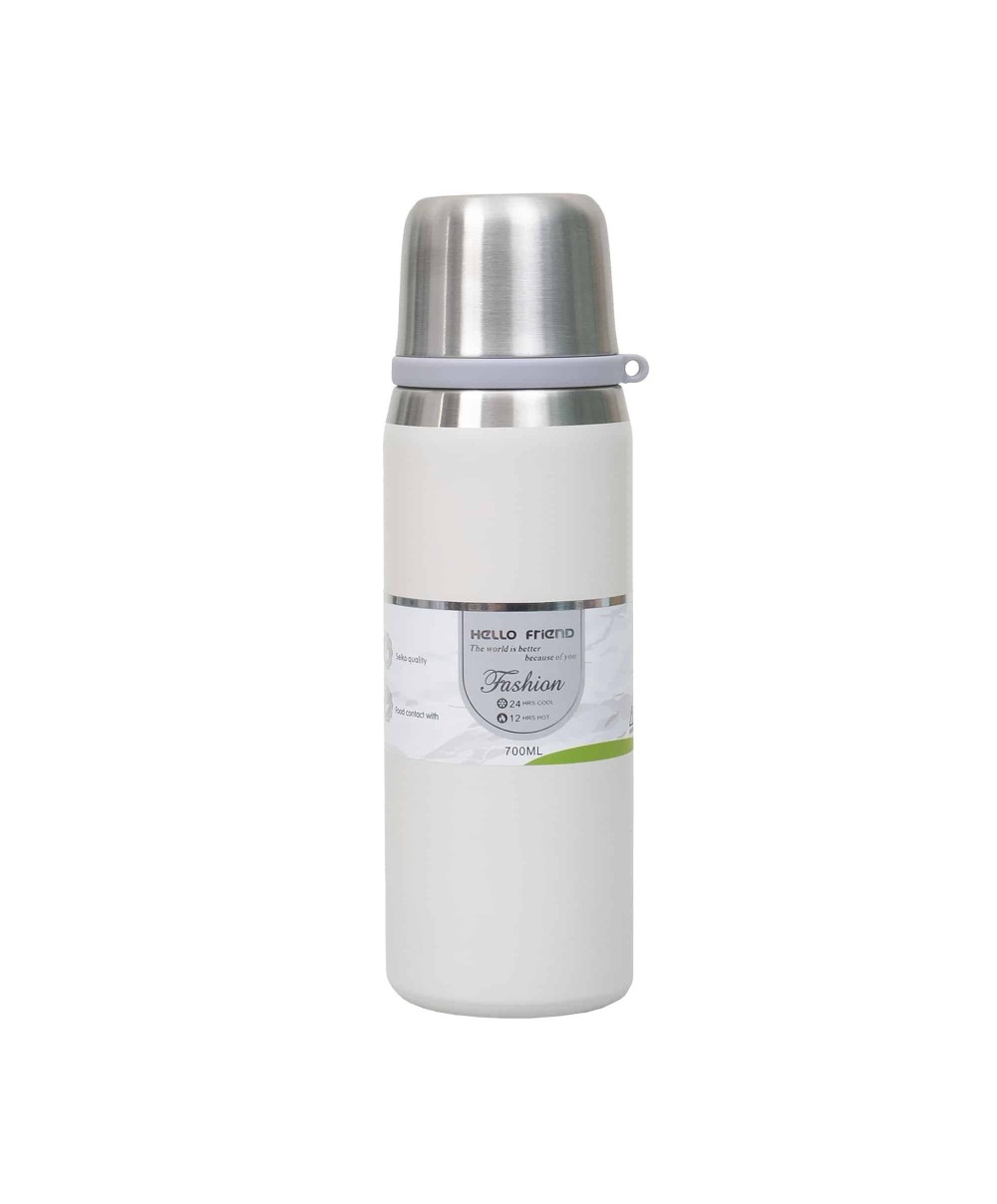 Termos interior inox, capacitate 700ml, cu capac inox, alb / ZTS 8442